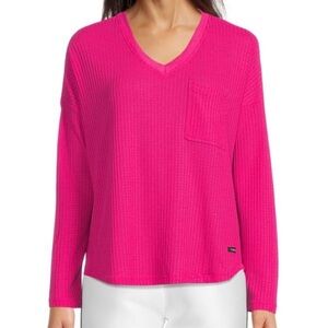 CALVIN KLEIN Waffle Knit Tee size X-Large pink
